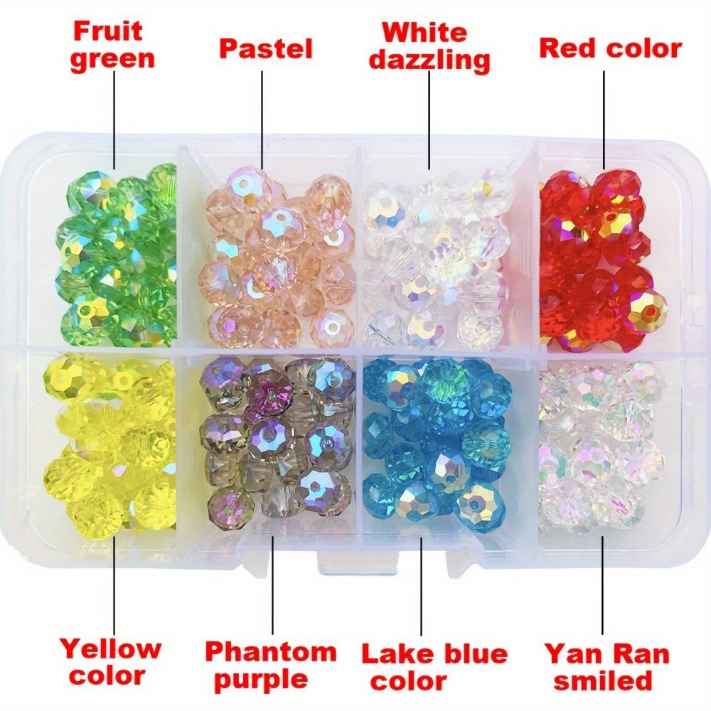 Glass Beads for Making, Sparkling Crystal Style Flat Beads, Assorted  Colors Mix, Bulk Wholesale Beads for Bracelets and Crafts
