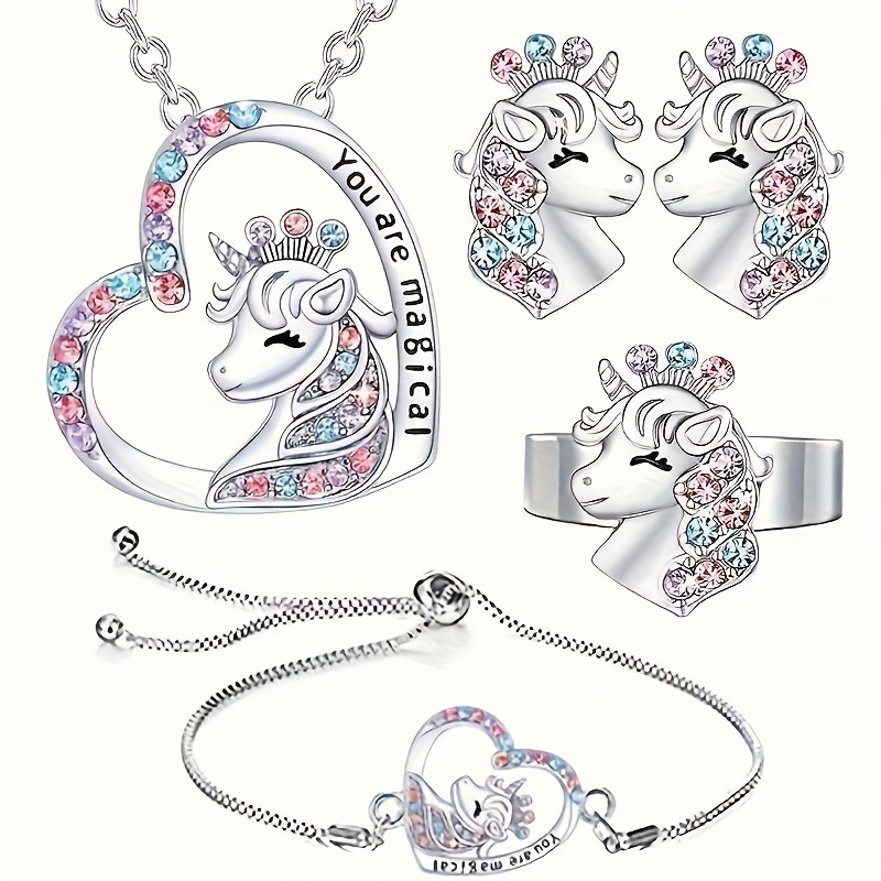 

Unicorn Jewelry Set Unicorn Pendant Necklace Bracelet For