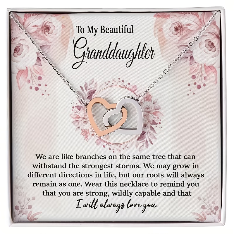 TEMU This High-quality Interlocking Heart-shaped Necklace Is Perfect For My Beautiful Granddaughter As A Birthday Gift, Graduation Gift, Christmas