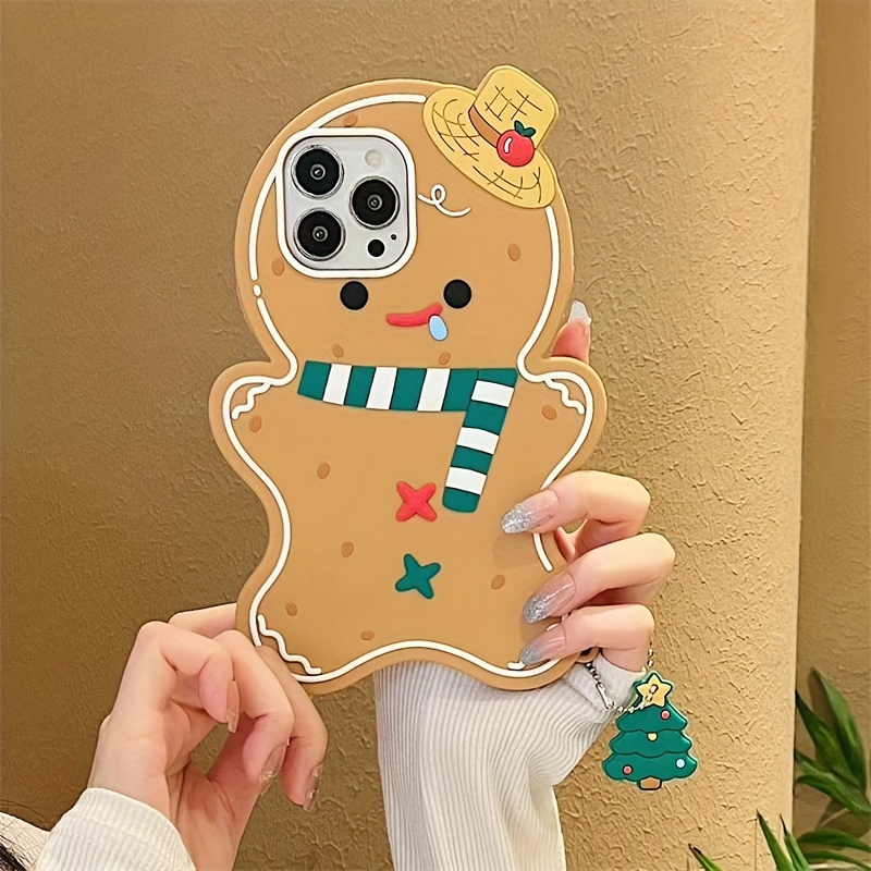 TEMU Phone Case: Cute Cartoon Christmas Gingerbread For Man Phone Case, Suitable For Iphone 15/ 12/13/14 Pro Max