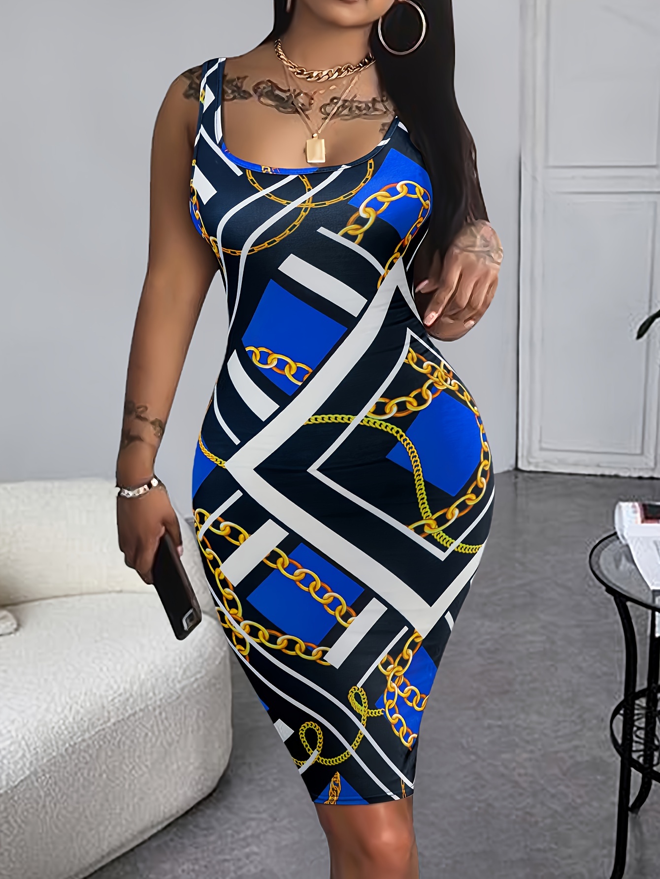 womens polyester bodycon midi dress casual sleeveless knit - Temu Pakistan