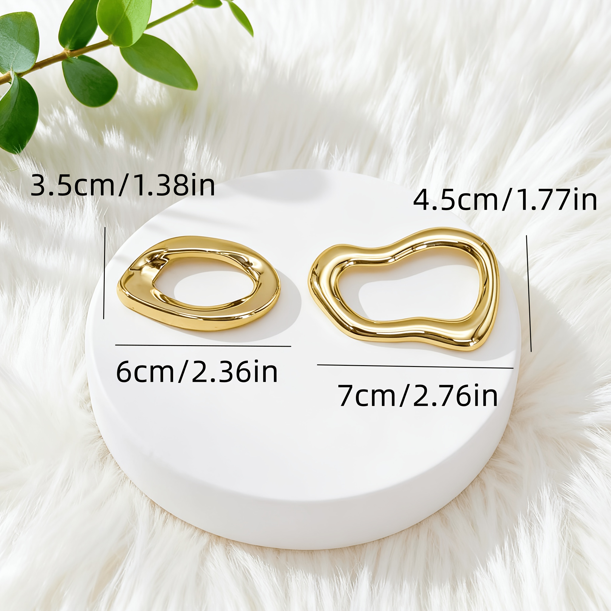 2pcs Organic Liquid Brooch Set, Smooth Oval & Bean Shapes