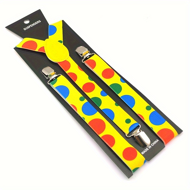 1pc Unisex Adjustable Suspenders, 25mm Wide With Popular Clown Pattern, Shirt Support Straps, An For A Gift
