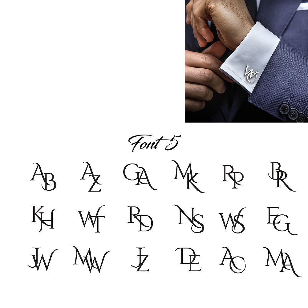 TEMU [customization] Custom Personalized Monogram Cufflinks, Wedding Groom Cufflinks, Fashion Retro Trendy Elegant Personalized Cufflinks, Suitable