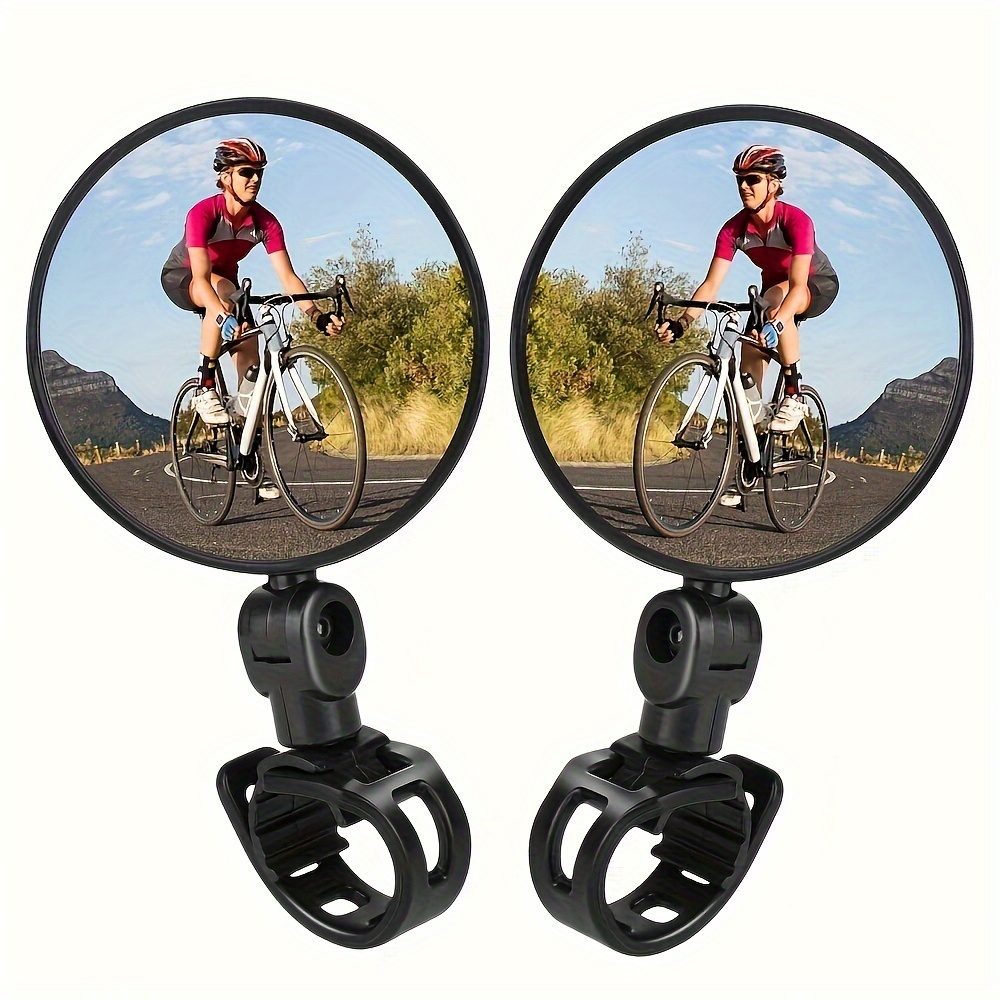 

2-pack Bike Mirrors, Adjustable Rotatable Handlebar Rearview Mirrors For Mountain & Road Bikes, Durable Pp Construction, Wide Angle Cycling Safety Accessories