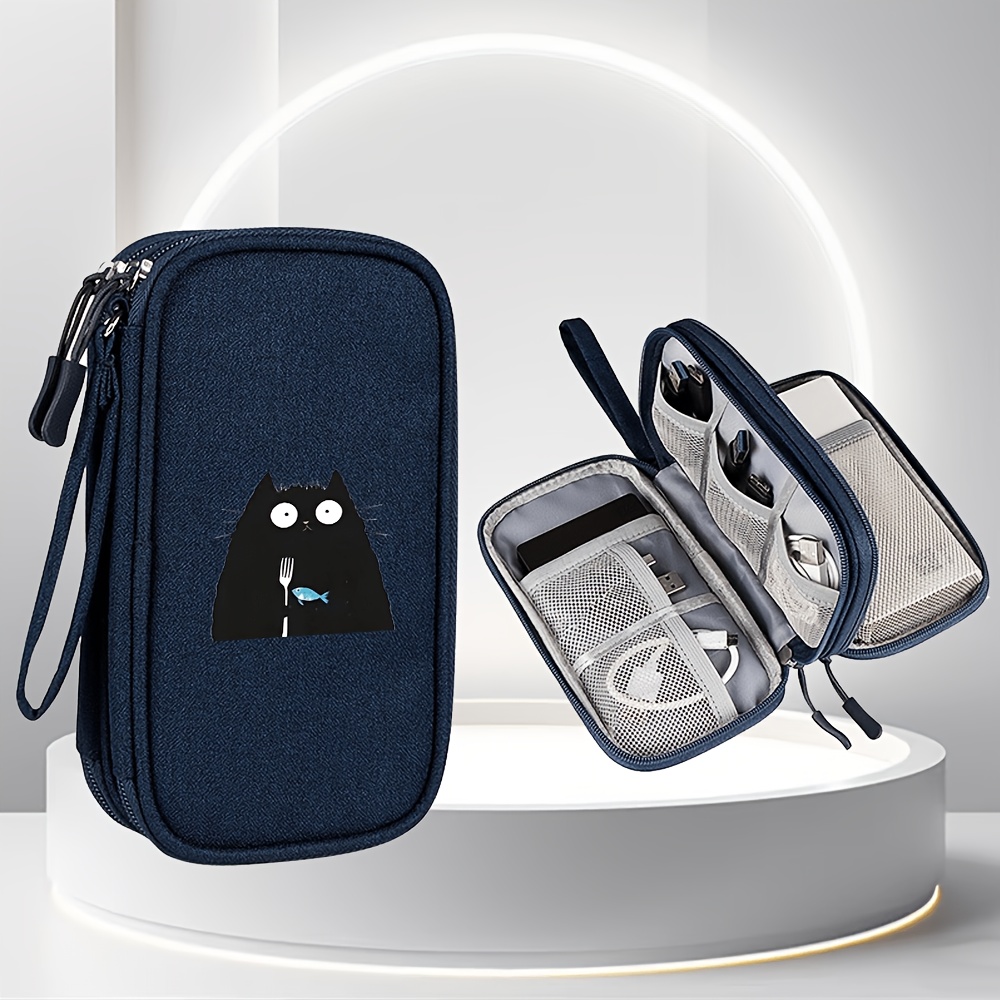 TEMU Bolsa organizadora tipo bolsa dentro de bolsa, 1 pieza, bolsa de almacenamiento multifuncional, neceser organizador digital de viaje, bolsa de