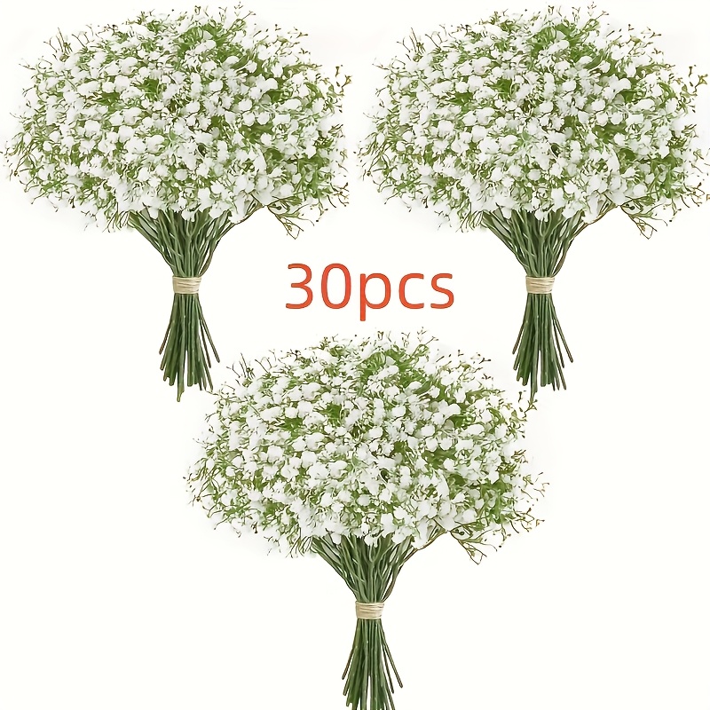 30pcs boho style artificial babys breath   real touch white   gypsophila flowers for wedding home decor floral arrangements no electricity or feathers required   thanksgiving mothers day graduation   seasonal home accent bohemian style flowers artificial gypsophila wedding decorations