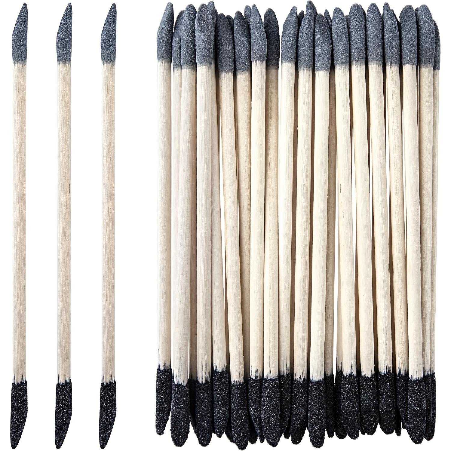 

30/80pcs Precision Sanding Sticks - Double-ended Matchstick Design For Work, 150 & 280 Grit, Ideal For Wood, Plastic Models & Tight , Compact Size