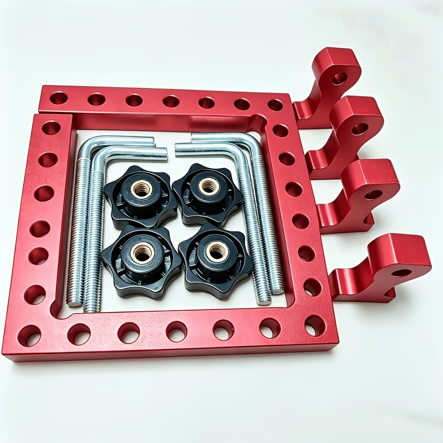 TEMU Red 6pcs L-shaped Corner Clamp Set, Right Angle Positioning Clamp With Bolts Included, For Woodworking And Diy Projects