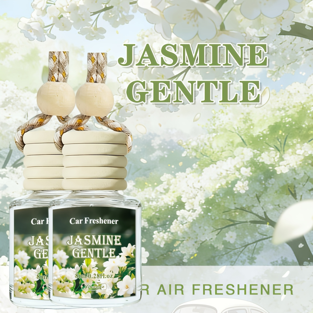 2 Pack Car Air Freshener, Floral Scents: Cherry , Jasmine, Lavender, Rose, Scent Diffuser, Car Air Freshener Car , Long-lasting, Multiple Scents, Long- Car Decoration, Office Supplies, Without Battery
