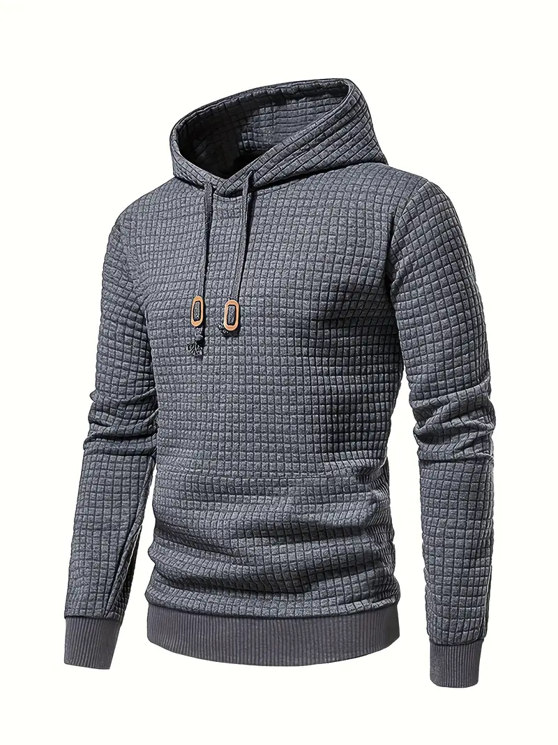 Dark Gray Men'S Casual Long Sleeve Hoodie with Letter Print