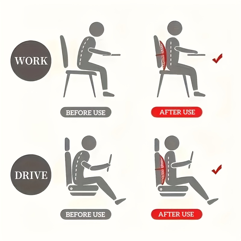 breathable lumbar pillow - ergonomic back cushion with adjustable lumbar support, posture   & spinal   - lightweight office chair & car seat pillow for long drives, work, home - no-fill design, durable polyester mesh - ideal for drivers, desk workers, posture   -   in black/red & more colors, backrest pillow, workstation accessory, sleek cushion design,  able cushioning, long drive  ,   Product details 4