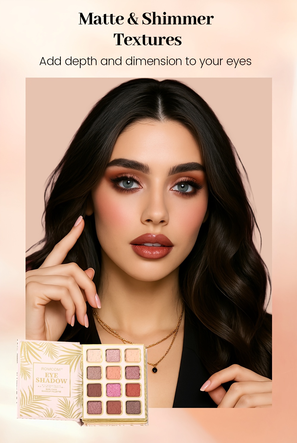 Makeup Book with Eyeshadow, Blush, Lip Gloss, and Highlighter,  Recipes, Portable, Perfect Starter Kit for Beginners, Ideal Gift for Christmas and Valentine's Day