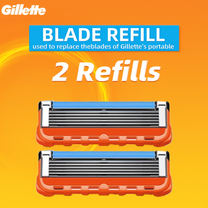 Gillette Fusion5 (2 Blade Heads) Razor Manual 5-layer Shaving Portable Original For Replacement Gillette Manual Razors