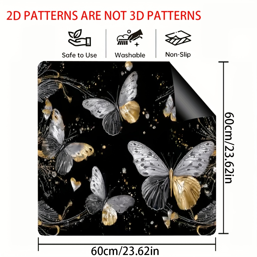 TEMU 1pc, 2d Flat Printing Stove Protection Pad,gas Stove Top Protector & Floral Pattern, Placemats For High-end Textured Kitchen Accessories,