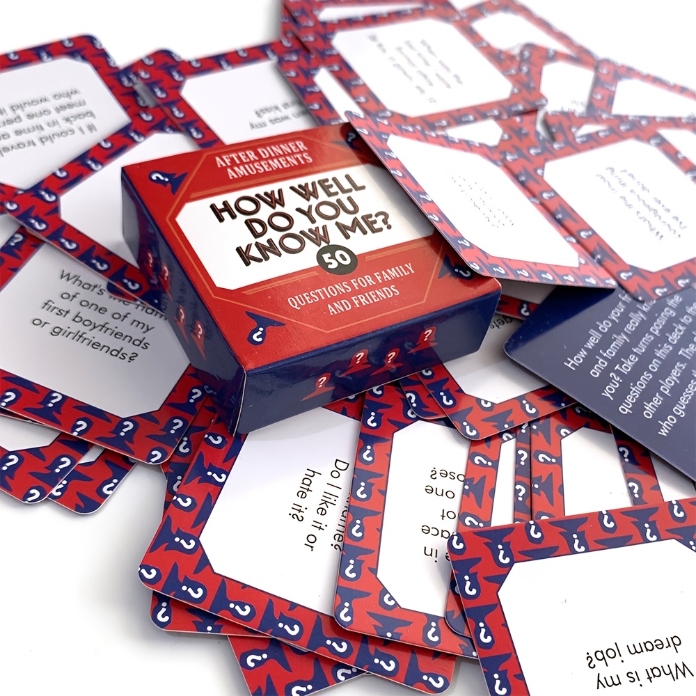 How Well Do You Know Me? - Family & Friends Game Night Card Game with 50 Fun Questions, Red Box, Perfect for Holidays, Parties, and Social Gatherings, Card Games for Party