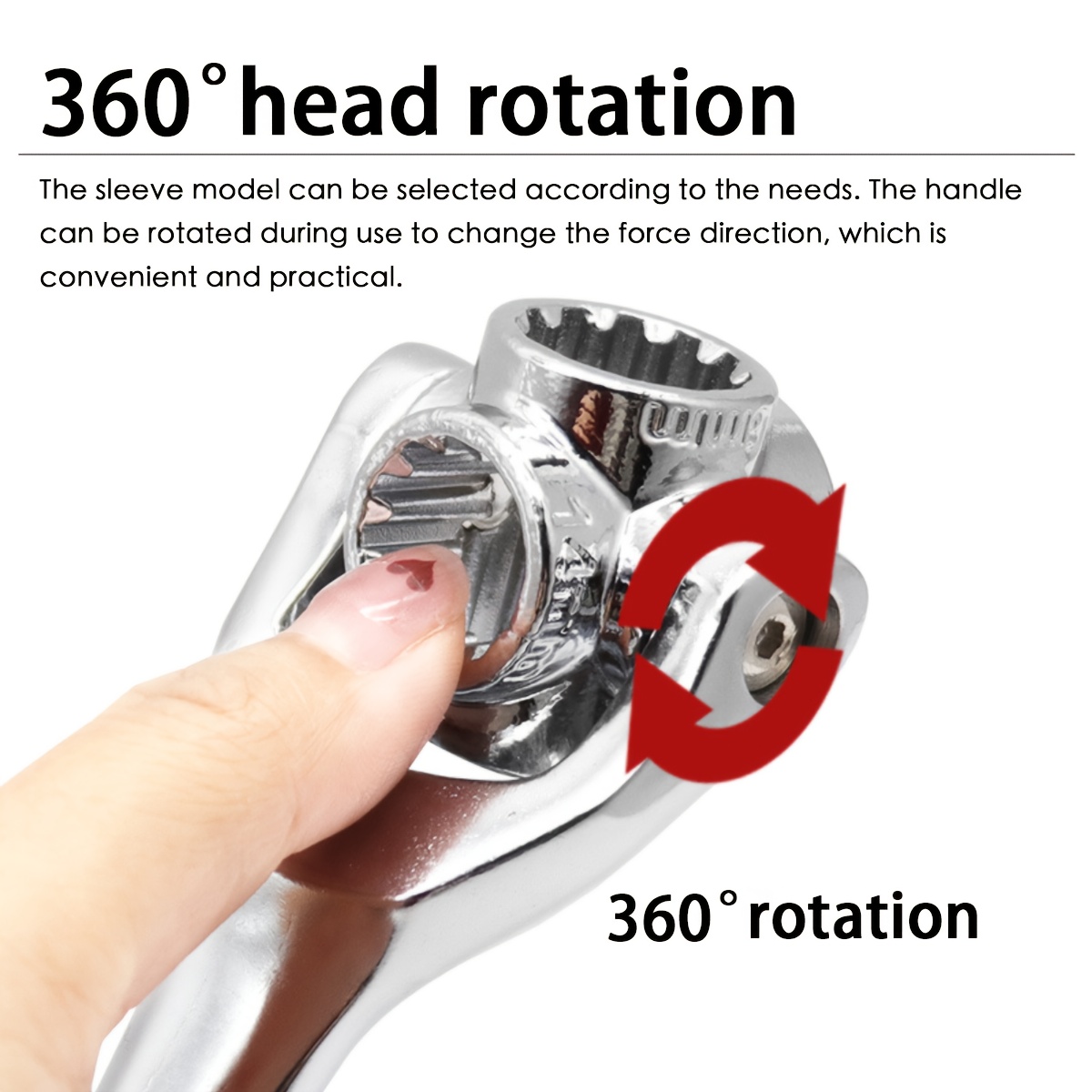 Universal 52-in-1 Socket Wrench – Chrome Vanadium Steel With 360° Rotating Head For Home, Bike, Motorcycle & Car Repairs
