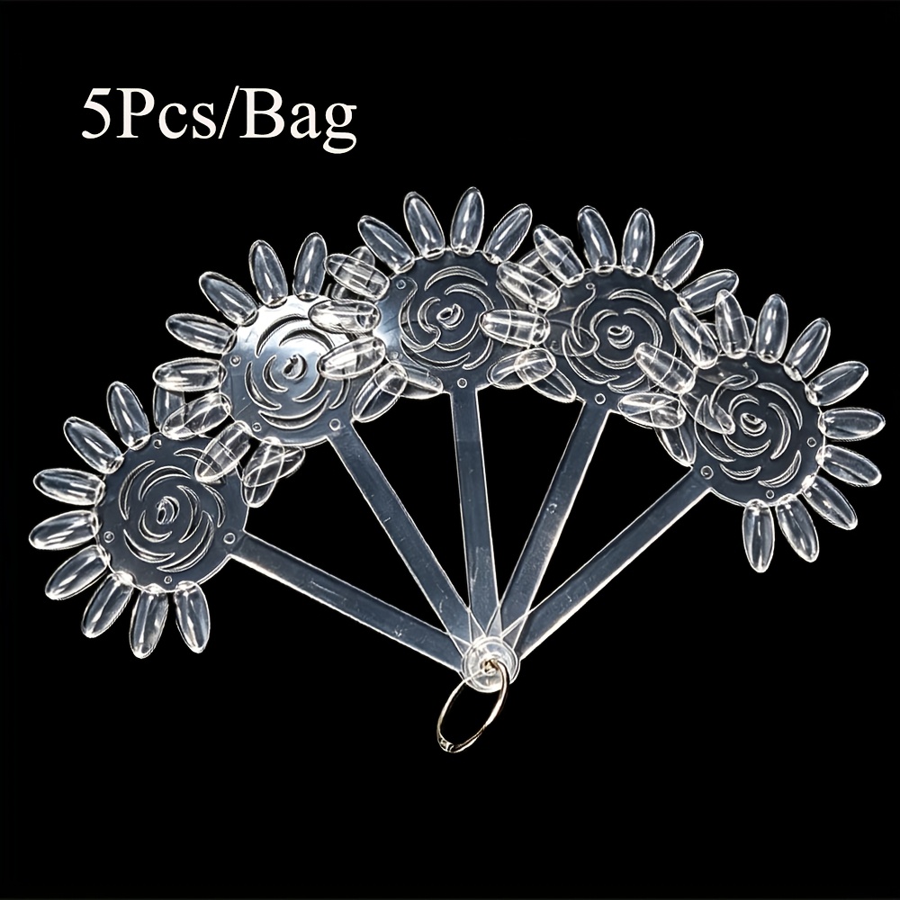TEMU 5pcs For Nail Tips Fan Shape, For Nail Color Display Board, For Nail Display Tool For Nail Art Practice