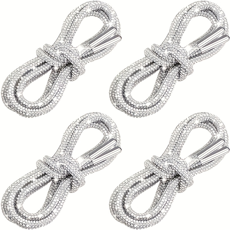 TEMU 4 Shiny Rhinestone Shoelaces-heavy Duty Flash Rope For Sneakers, Boots, Sweatpants, Hoodies-party And Daily Decorative Accessories (4), Hoodie
