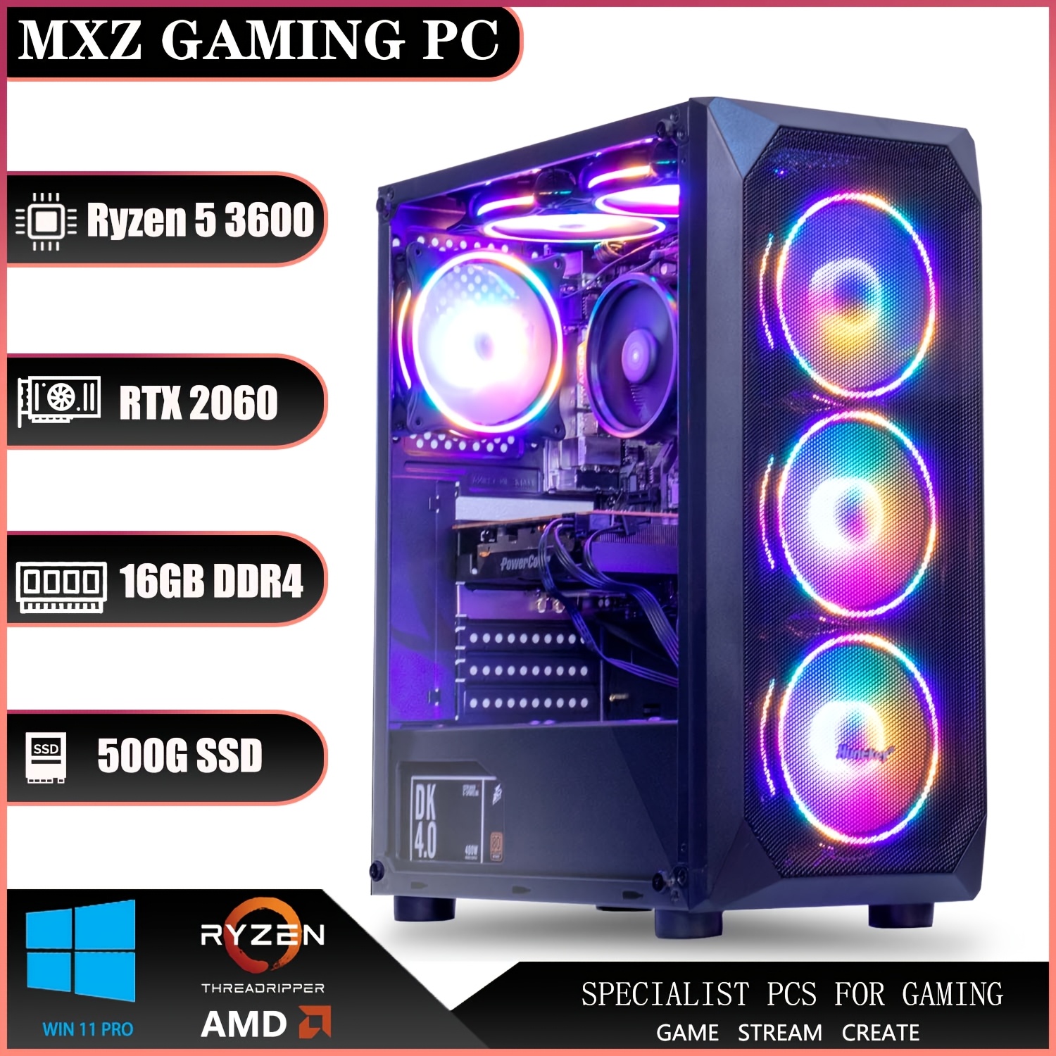 ゲーミングPC （Ryzen 5 3600X RTX 2080 SUPER） Gaming PC (AMD Ryzen 5 3600 CPU, RTX 2080 SUPER GPU) | eBay
