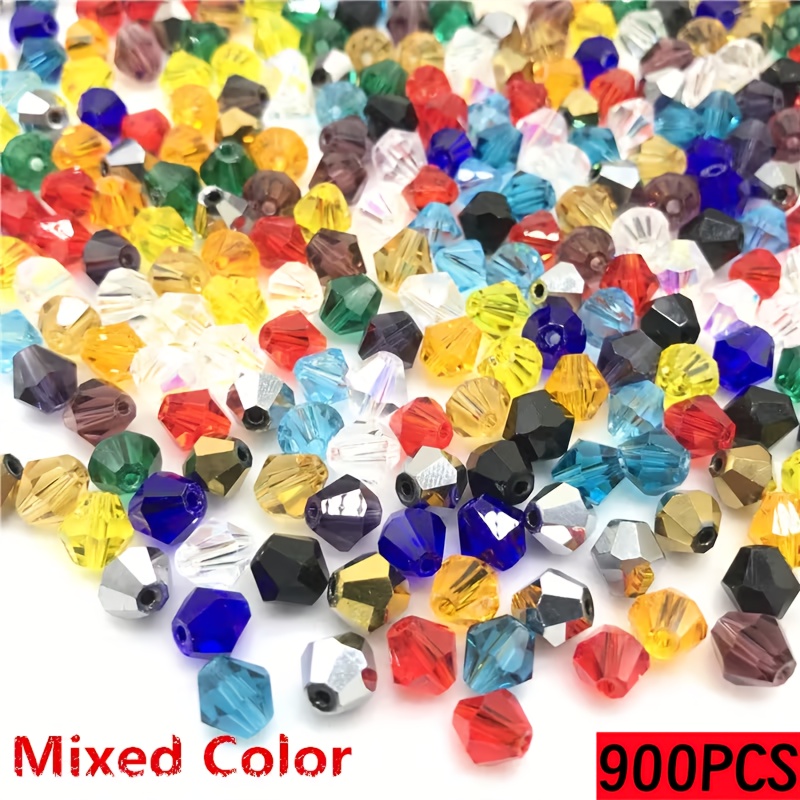E-shop 900 Stück Sortierte Farben 4mm Synthetische Kristallglasperlen, Schmuckherstellungszubehör, Spacer Perlen für S, Halsketten, Ohrringe, etc.