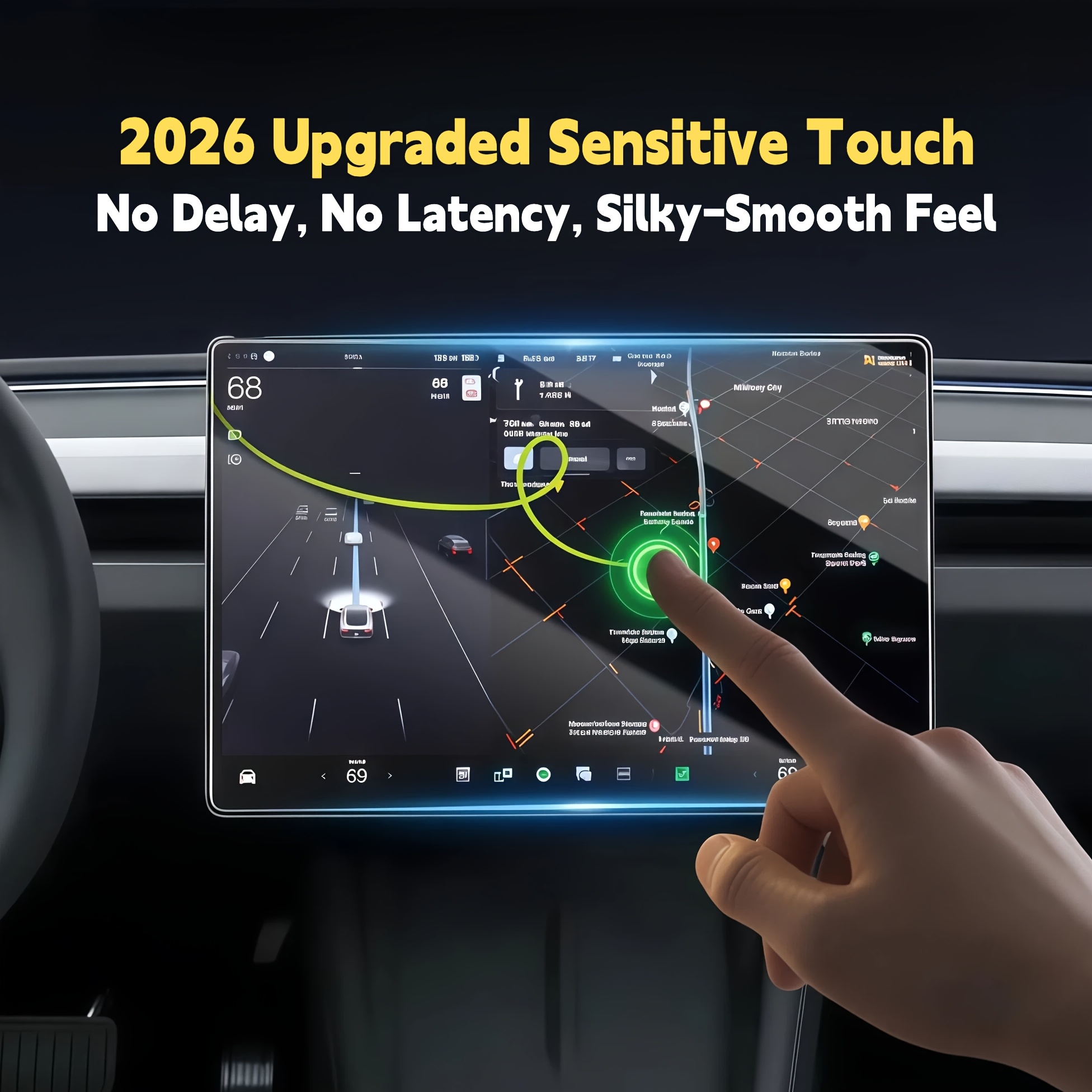 2pcs Matte Screen Protector Set For 2026 For () | 16" Center Touchscreen & 8" Rear Display, Flexible Screen Protector, Scratch Resistant, , Bubble-free