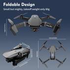 para principiantes e88 con cámara 480p - wifi habilitado, video real, sin cabeza, y aterrizaje con un solo botón, volteos de 360°, estuche portátil incluido