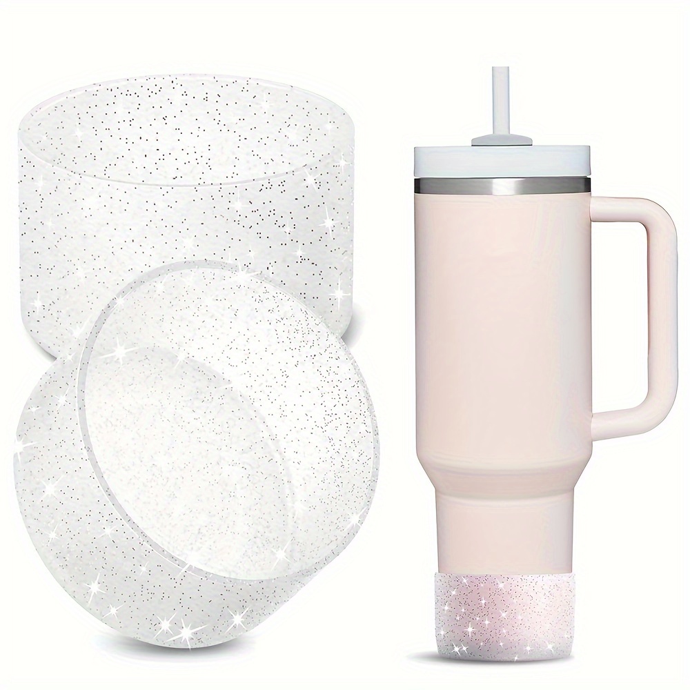2 piezas de protector de   de tacón de silicona   compatible con tumbler 20 30 40oz y se   a botella de agua 12-24oz y se  ,    , taza - accesorios de protección de   de taza bling Detalles del producto 1