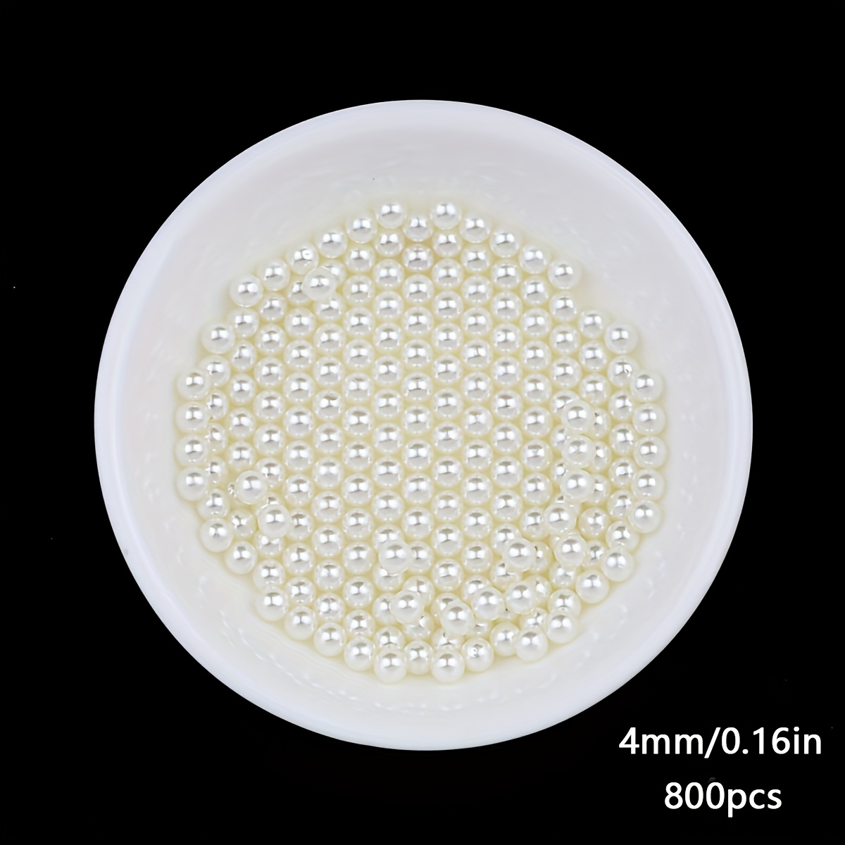 E-shop 3/4/5/6/8/10/12/14mm 200-2000 Stück Glänzende Beige Acryl Lochlose Runde Spacer Perlen für DIY Schmuckherstellung, Bunte Bastelperlen,