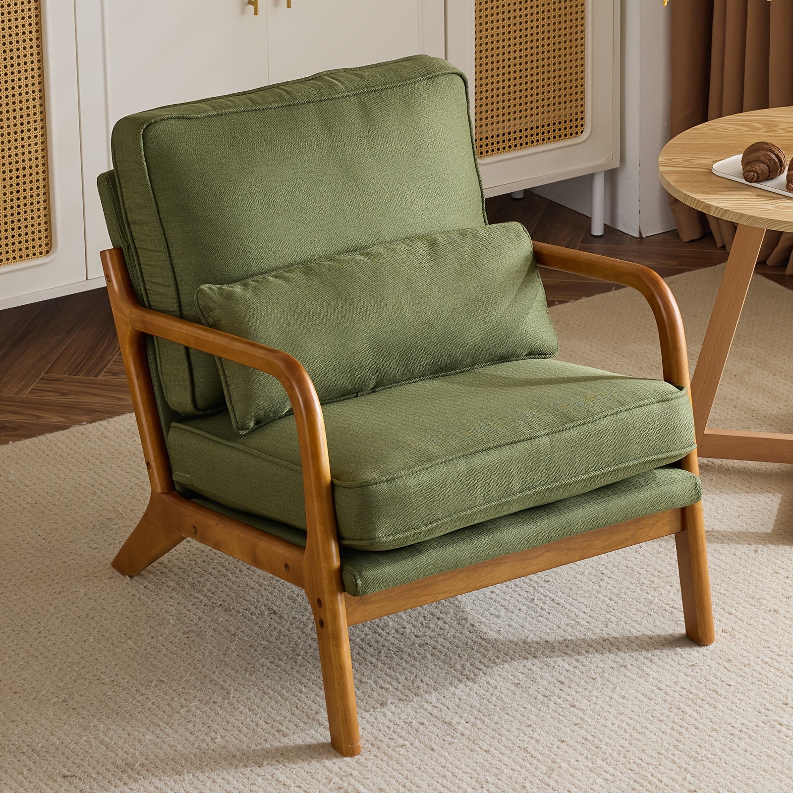 Bonnlo Upholstered Cocktail Chair, Modern Lounge Chair, For Living Room, Upholstered Chair With Solid Wood, Reading Chair, Load 200 Kg, Cord Fabric
