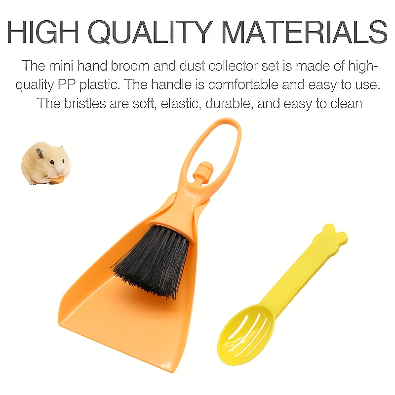 3pcs Mini Broom and Dustpan Set for Hamster Cleaning