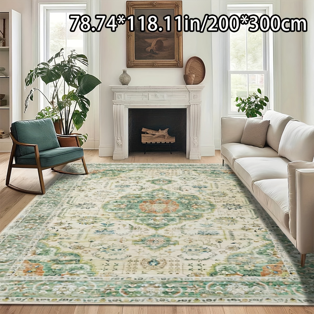TEMU Soft Plush   Dotted Plastic Base. Soft Plush Home Decor With Green Pattern, Versatile Decorative Style. Suitable For Living Room Carpets, Sofa