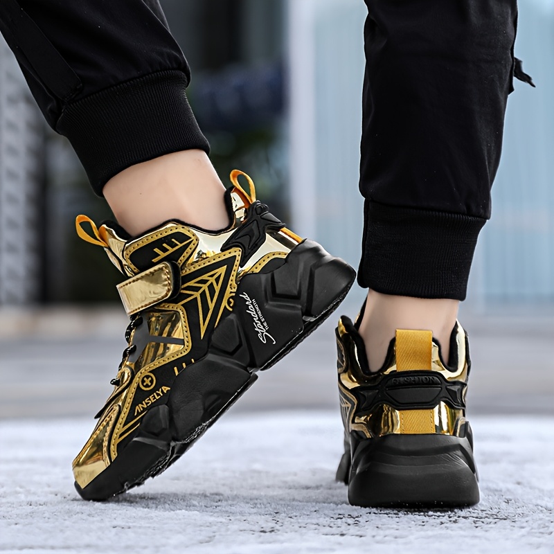 Jongensmode-sneakers - Duurzame laagtop-basketbalshoes met sluiting, ademende stofinleg en EVA-gepolijste zool voor outdoor-hardlopen, casual-draag - Comfort voor alle seizoenen, basketbalshoes, sportkleding, stijlvolle design met lusen, gevoerde EVA-zool