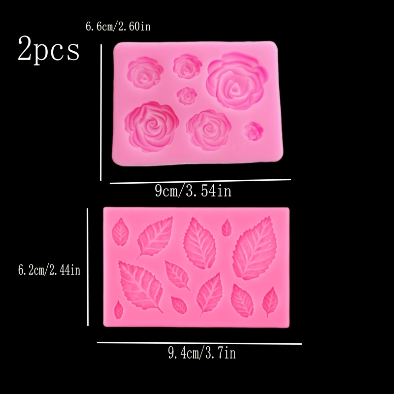 Image of 2pcs Resin Silicone Mold Set: Flower And Leaf Silicone Mold Set, Handcrafted Layered Molds, Silicone Molds For , Scented Candles, Plaster, And Resin Flowers, Resin Craft Casting Molds, Home Decor