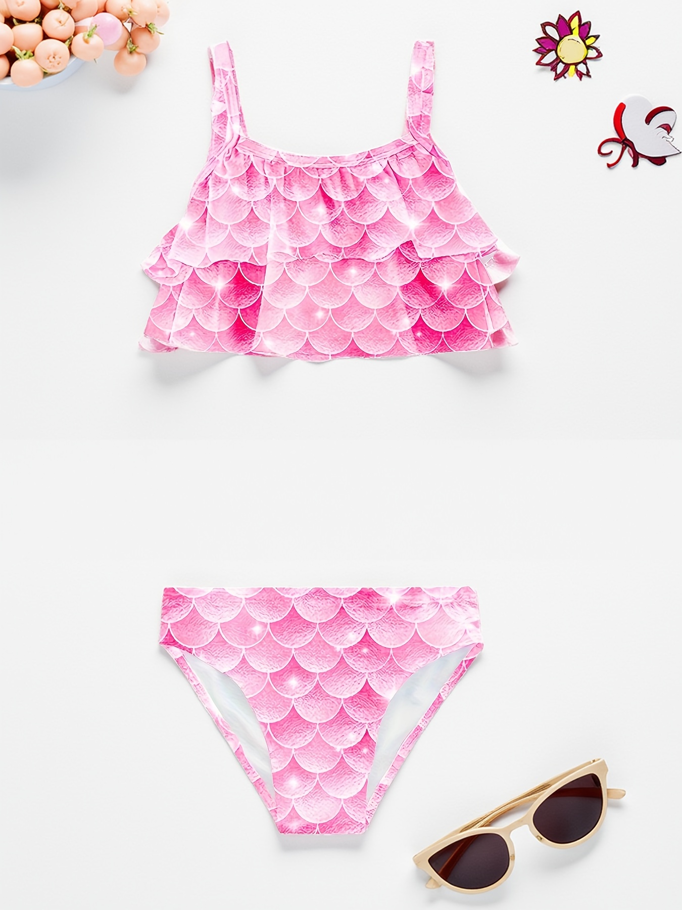 ｂｅｂｅ 3 Piece Girls Swimsuit Bathing Suits Tail For Swimming Kids