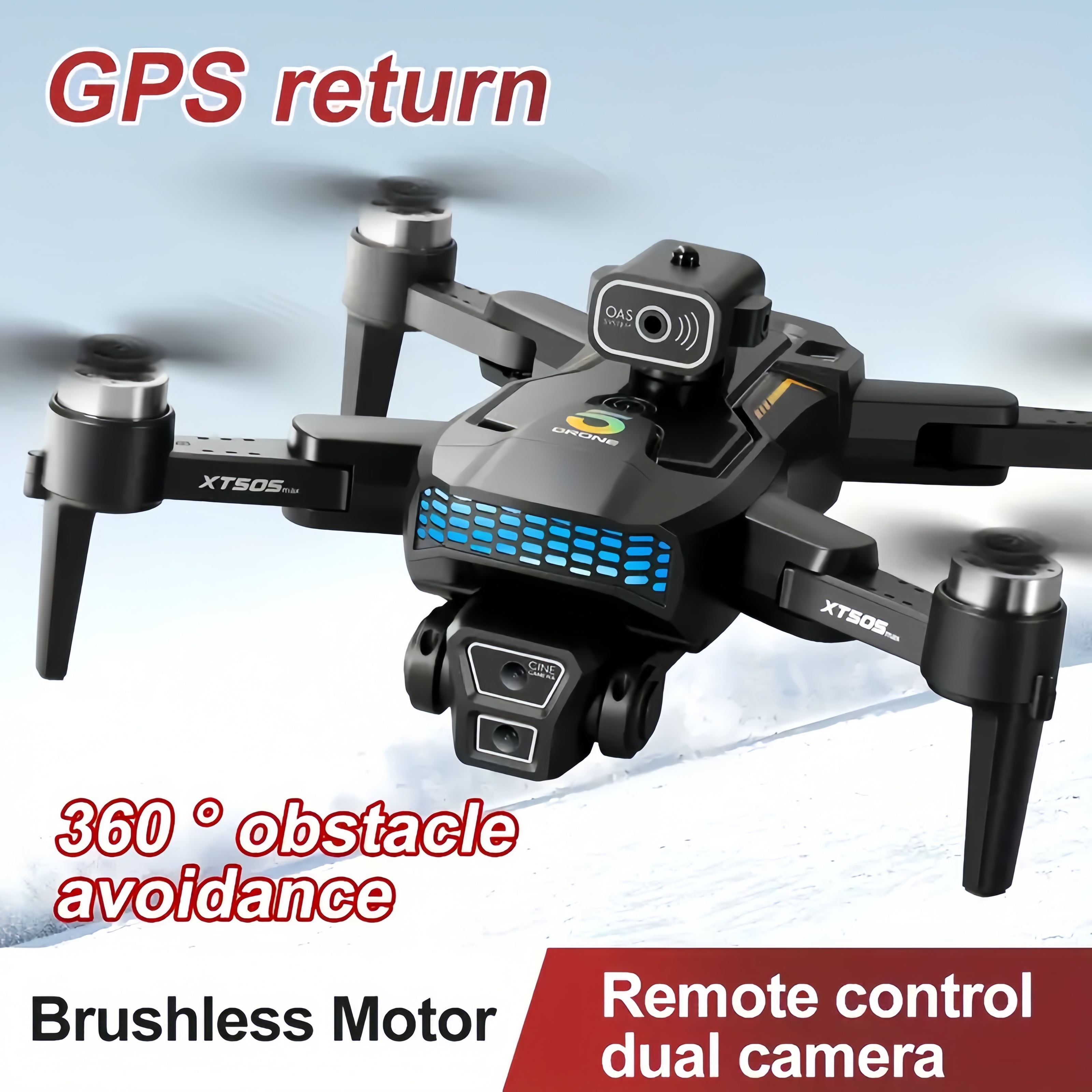 [4K GPS Drone with Brushless Motor] 4K HD GPS Drone with Brushless Motor - Foldable Structure, Smart Obstacle Avoidance, One-Axis Gimbal, WiFi Enabled, Ideal for Beginners - Includes 3 Batteries, Perfect Gift, Outdoor Flying Toy | Vibrant Green Accents details 2