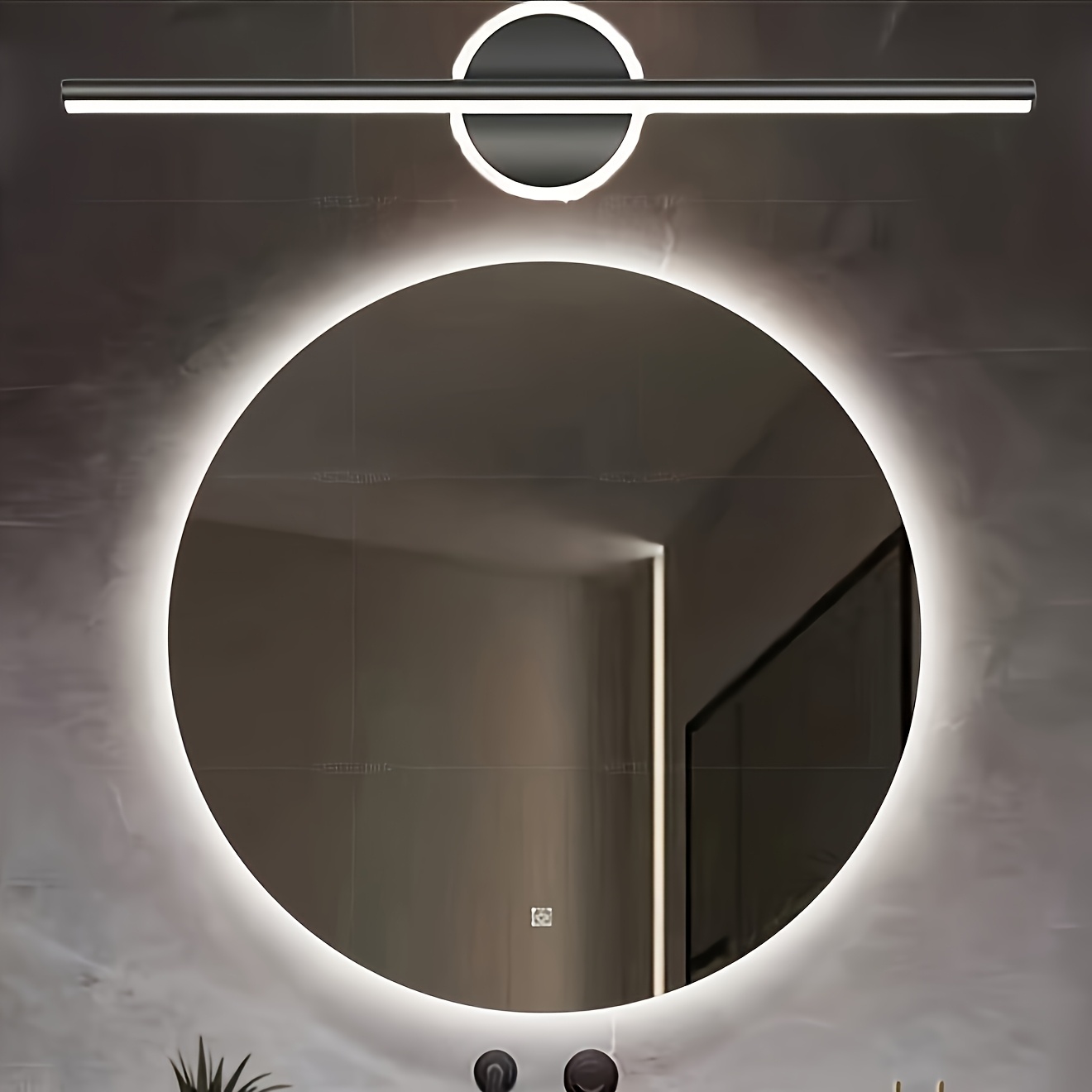 1pc Easy Wall Lamp Luxury Home Decor Modern LED Mirror Wall Light, Home Decoration Lighting Minimalist Mirror Light Decorative Fixture Warm 4000K Mirror Wall Lamp Black/Golden, Suitable for Bedroom Study Living Room Lighting