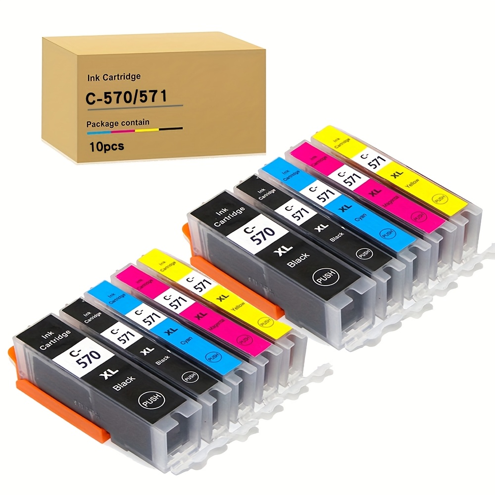 C-570 C-571 Ink Cartridges Compatible For Ts5050 Ts5051 Ts5053 Ts5055 Ts6050 Ts6051 Ts6052 Mg6850 Mg6851 Mg6852 Mg5750 Mg5751 Mg5752 Mg5753 Printer