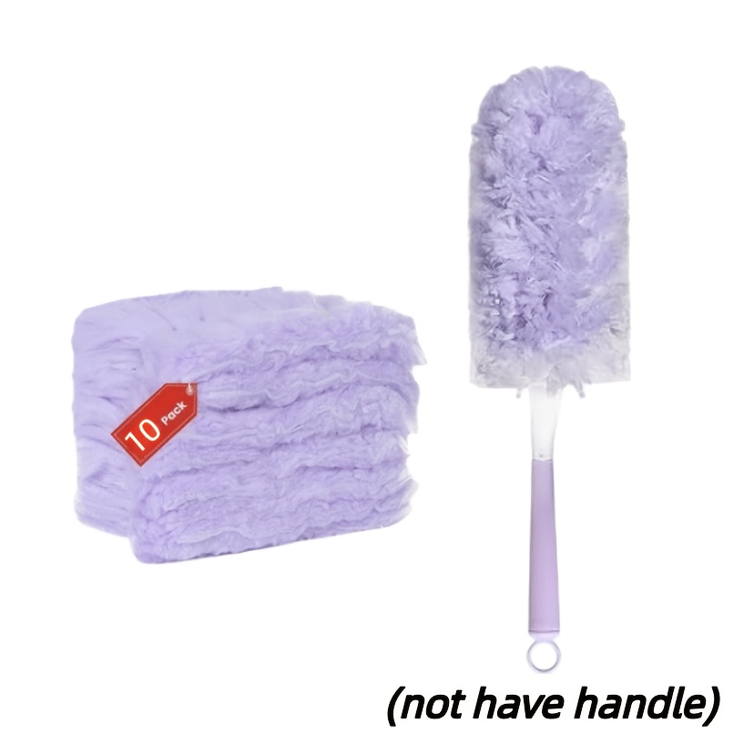 TEMU 10pcs Purple Dusting Duster Replacement Pack, Handle-free, Disposable Electrostatic Dusting Swabs, Suitable For Blinds, Furniture And Fans