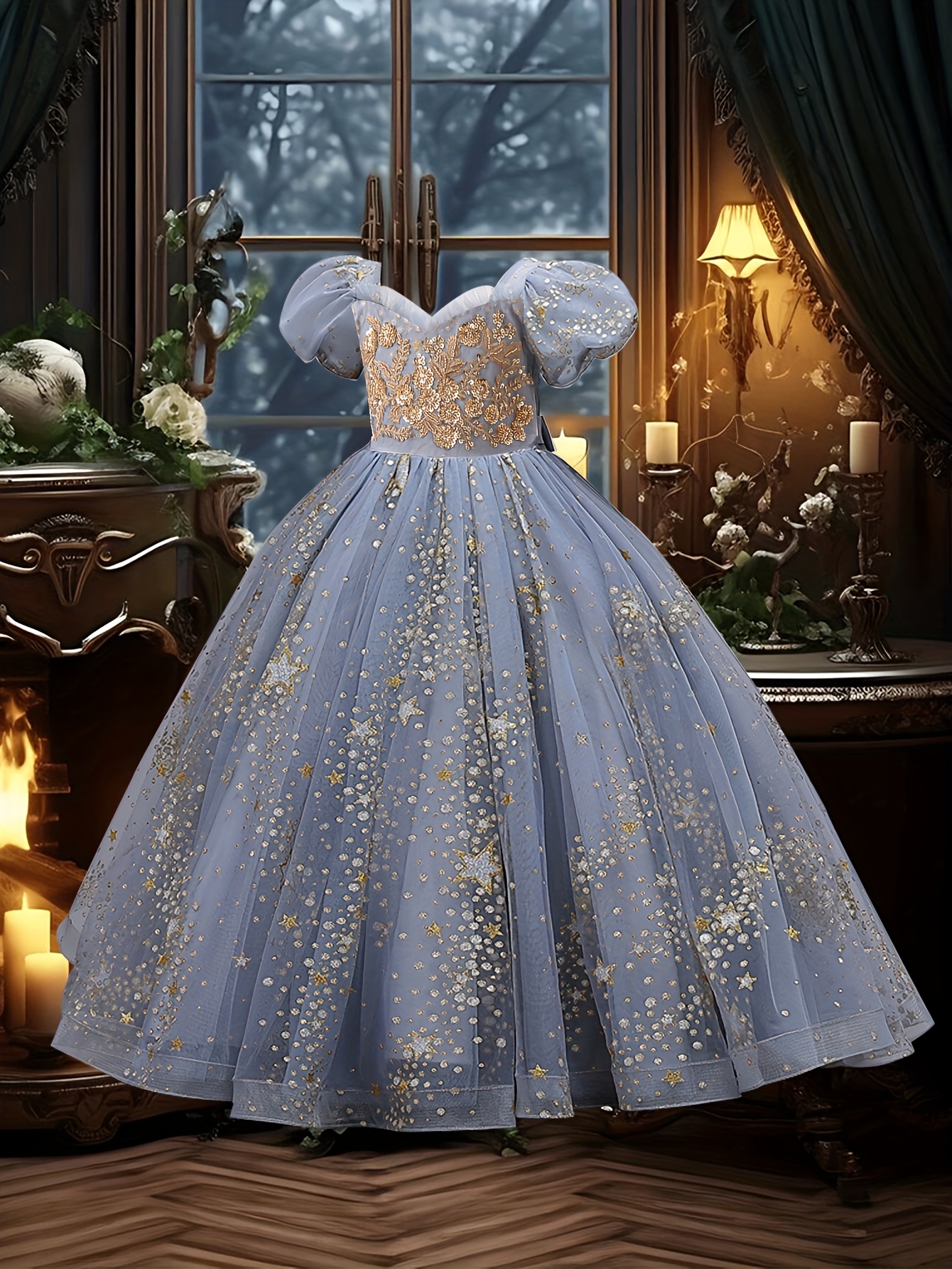 strapless open back dress A-Line/Princess Scoop 3/4 Length Sleeves Floor-Length Plus Size Mother