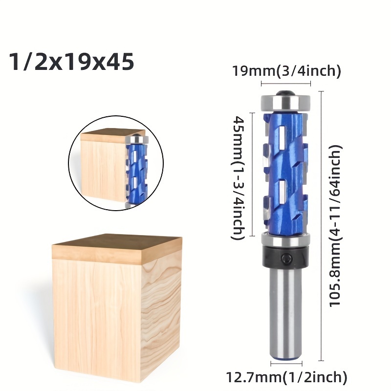 

1pc 1/2inch Shank Professional Spiral Flush Trim Router Bit Set With Double Bearings, Precision Woodworking Tool For Smooth Edge Cutting, Durable & Versatile Trimming