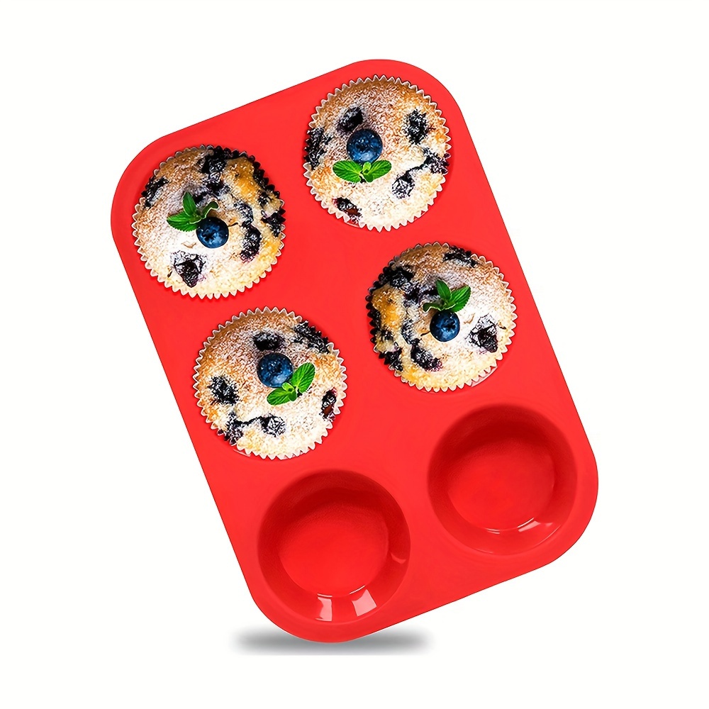 

1pc High Temperature Resistant Silicone Muffin Cup Cake Mold For Baking, Pudding, Mousse, Desserts, Soap, And Candles