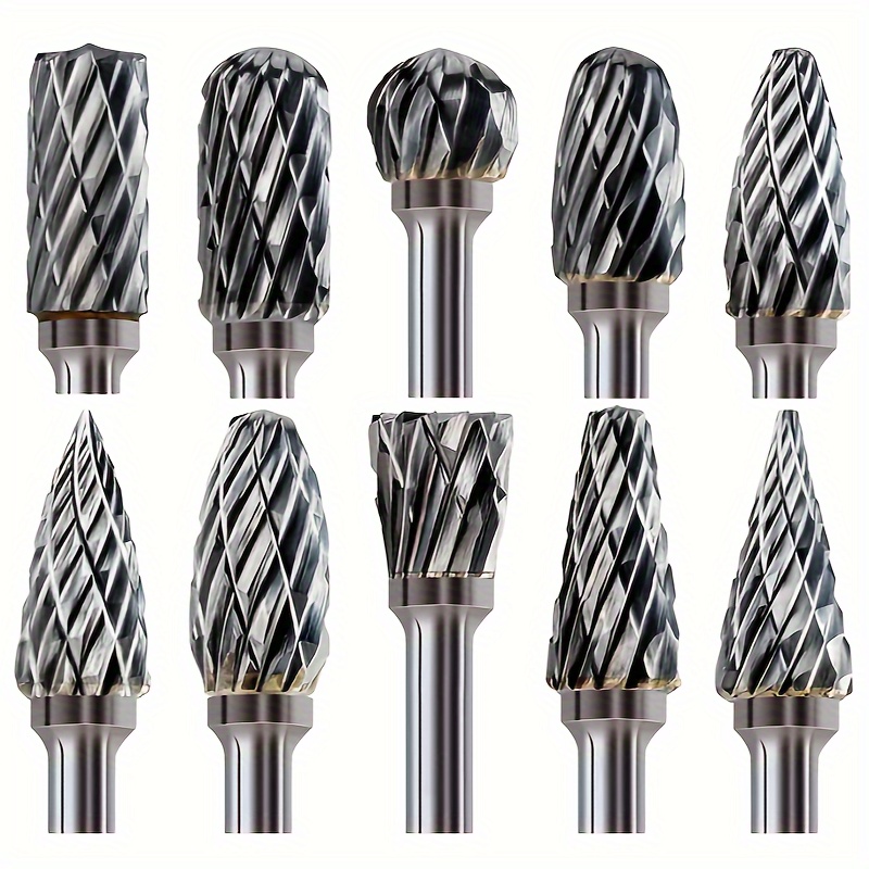 

10pcs Double-cutting Carbide Grinding , Carbide Deburring Steel Grinding Head Compatible With Rotating Tools, Helping You , Making Your Decoration More , And The Festival