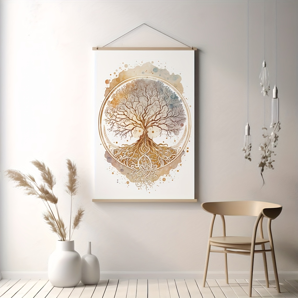 E-shop 2D-Flach, . Lebensbaum-Poster, Yoga-Wandkunst-Leinwandbild, spirituelles Symbol, Meditations-Yoga-Kunst, Achtsamkeits-Kunstdruck, schönes