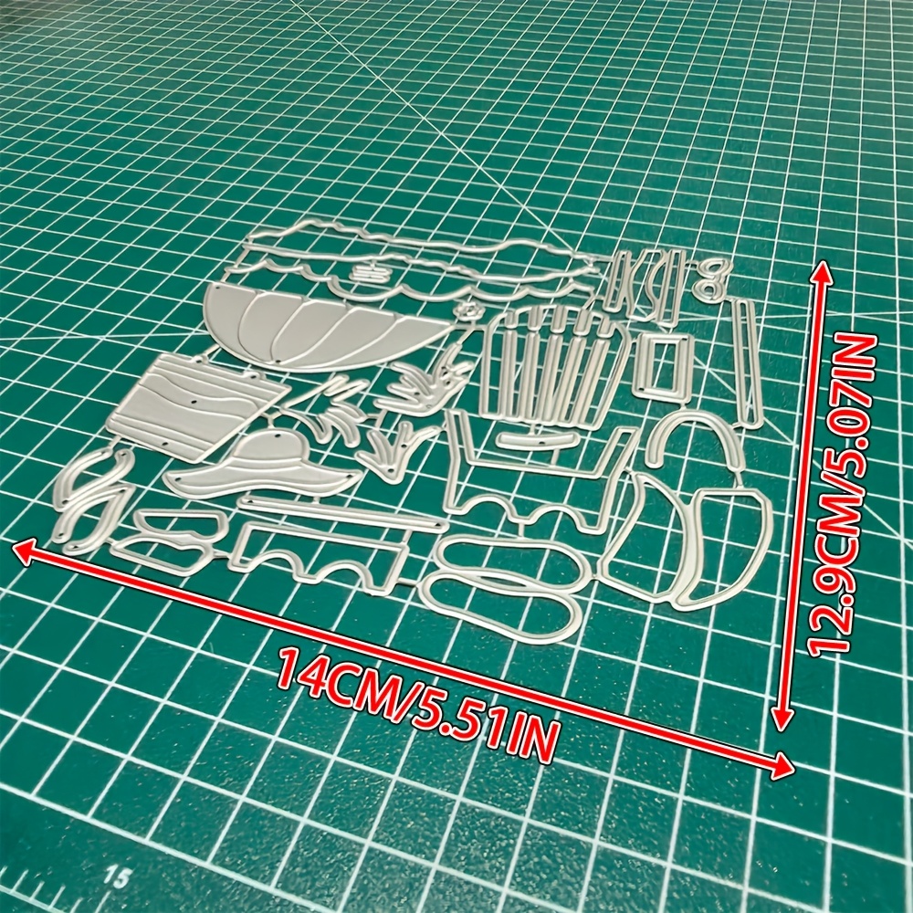 TEMU 1pc Metal Cutting Dies For Beach Chairs And Flip Flops, Suitable For Scrapbooking And Embossing Stencils, Handmade Greeting Cards And Gift Card