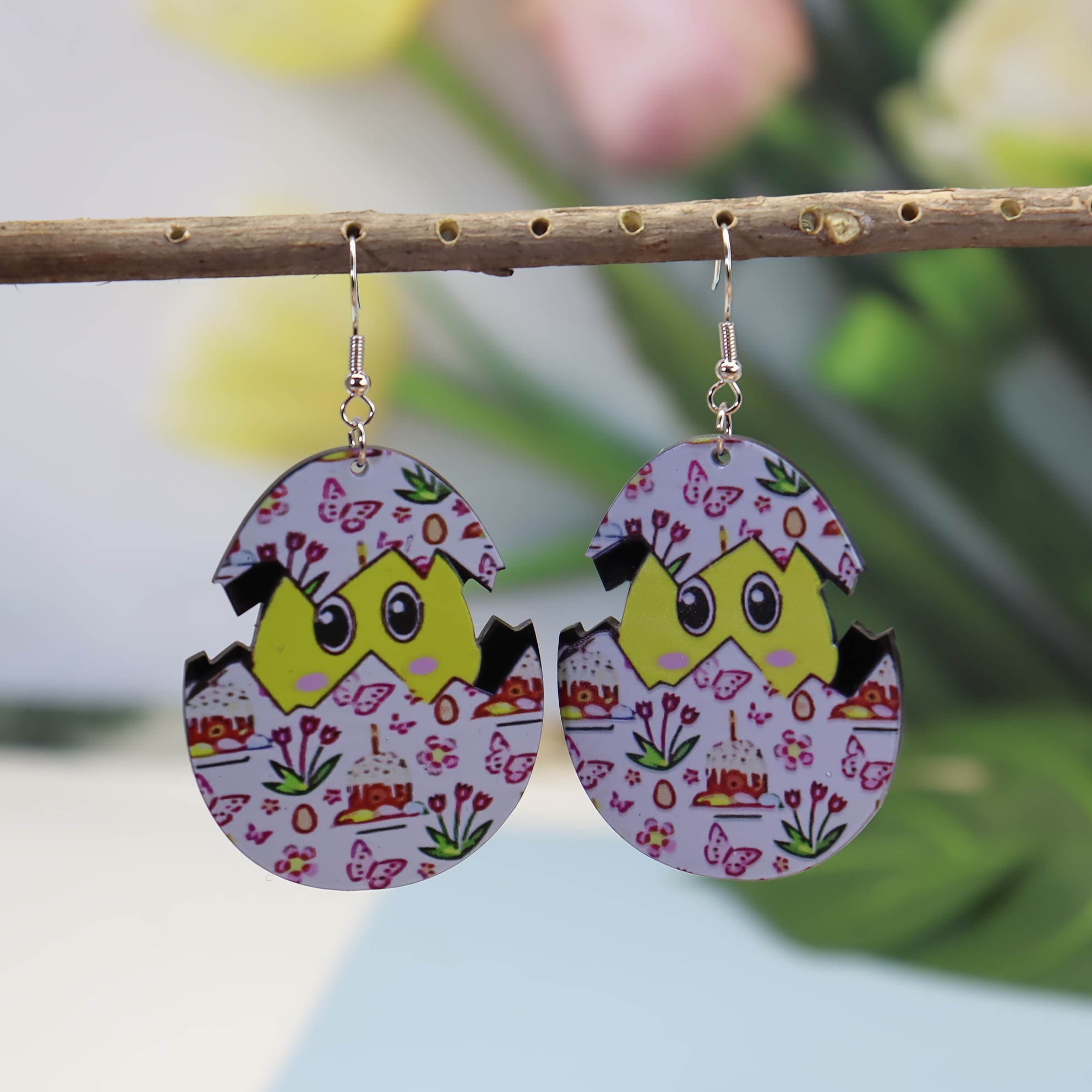 Broken Eggshell Chicken Design Dangle Earrings Cute Cartoon - Temu ...