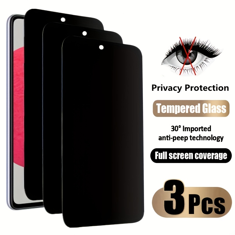 

3pcs Galaxy S20/s21/s22/s23/s22/s23/s22 Plus/s23 Plus Privacy Tempered Glass A12/a13/a14/a23/a25/a53/a52/a51/a34/a54