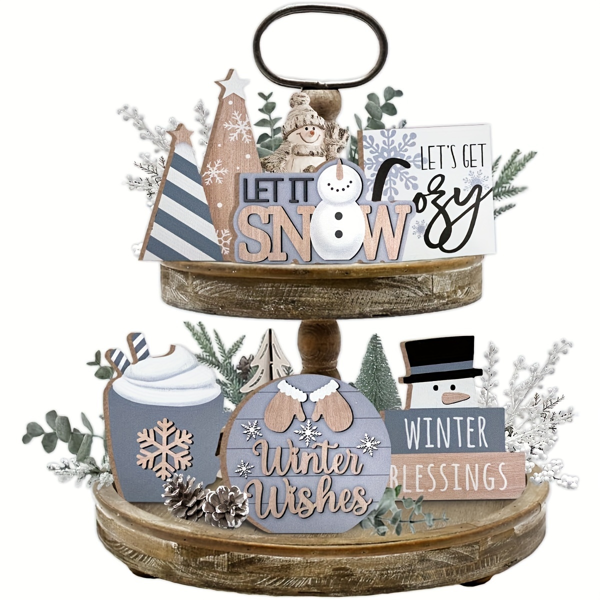 

Christmas Decoration Set Snowman Wooden Hanging Decorations For Christmas Table Centrepieces