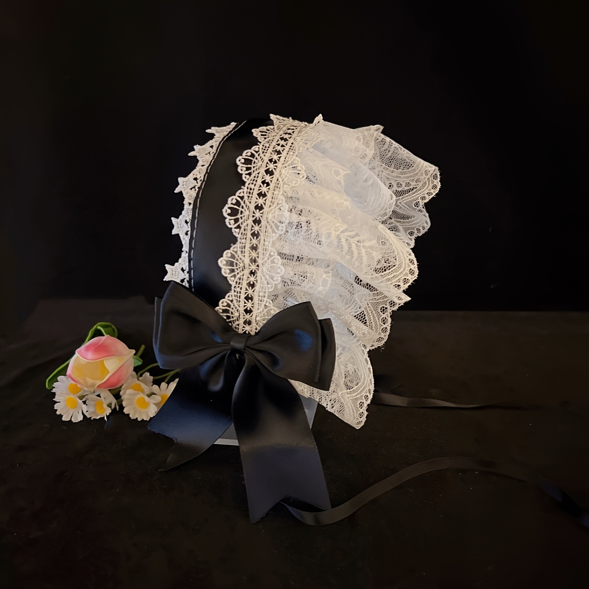 E-shop 1 Gothic Dark Style LOLITA Stirnband Lo Magd Haarverzierungen Cosplay Comic Ausstellung Weicher Kopfschmuck Schleife Spitze 0000000