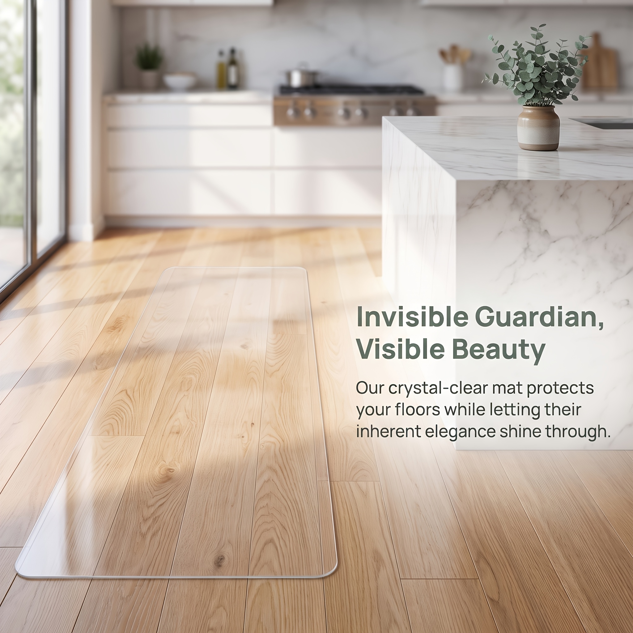 TEMU Alfombra de Cocina, Alfombra de PVC para Piso de Cocina, Protector de Piso de Madera, Alfombra de Noche, Alfombra de Cocina Lavable y Limpiable,